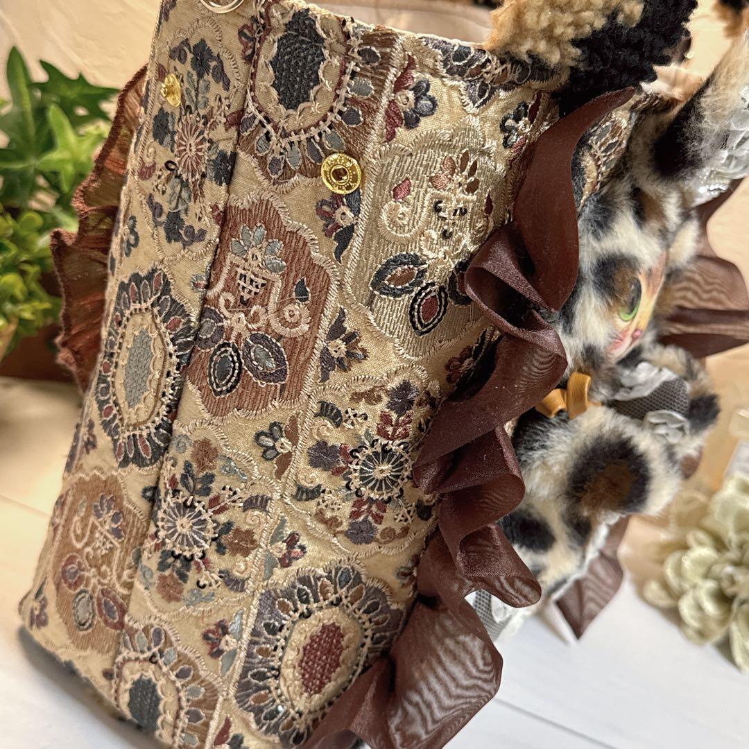 あ*き様 コヤンイサムチョン♡新作カフェオレ色インド刺繍リトルサンダーのトートバ