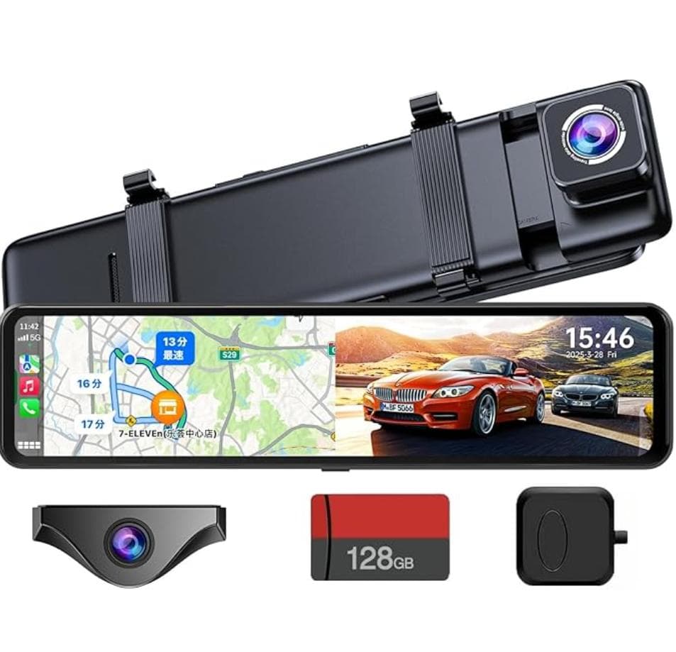 新品 OKYES ミラードラレコ T16 前後2.5K CarPlay11インチ