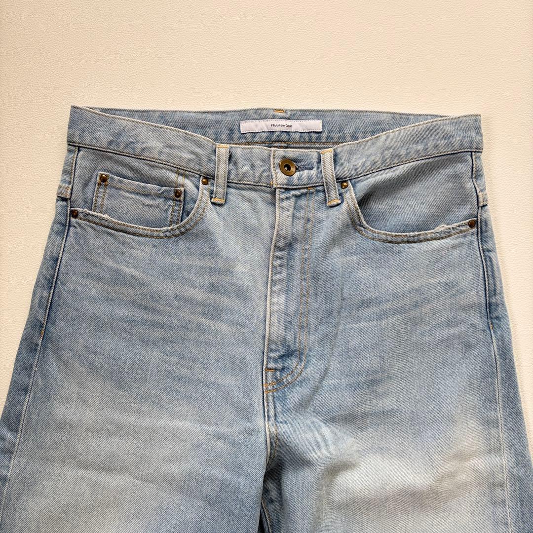 フレームワーク2024 デニムストレートパンツ36ライトブルー レディースワイド