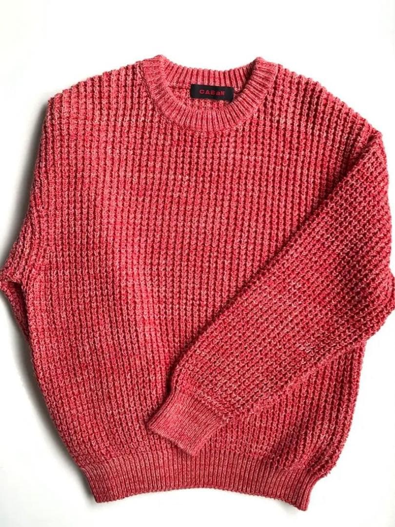 【美品】CABaN コットンカシミヤワッフルMIX クルーネックニットセーター