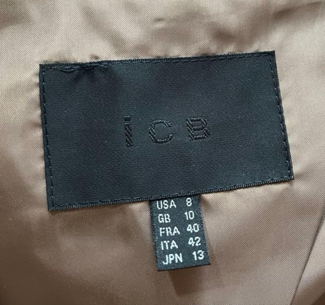 極美品*アイシービー*ＩＣＢ*パンツスーツ*ノーカラー*大きいサイズ*13号*