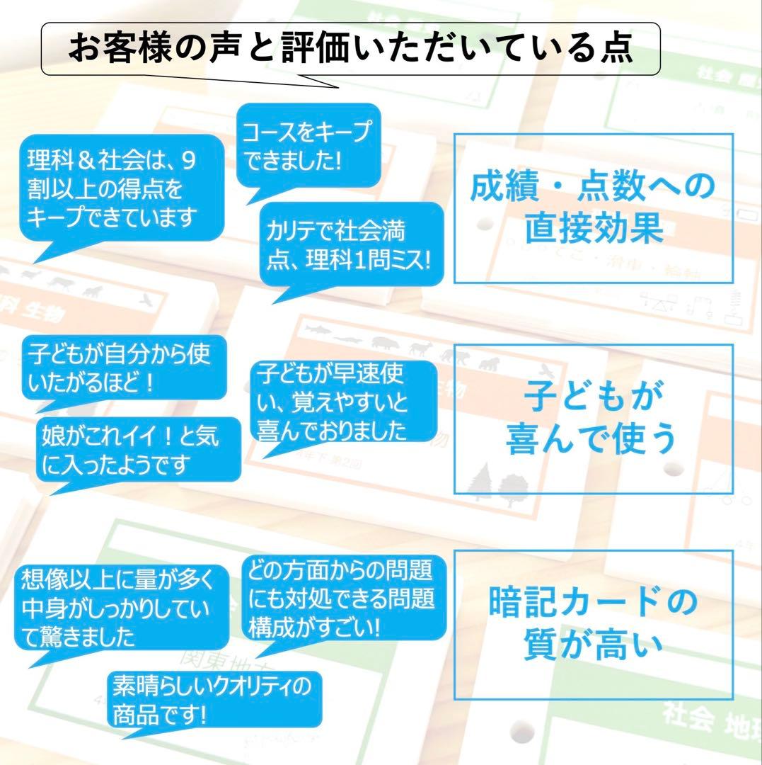中学受験 暗記カード【4年下 理社国11-14回】 予習シリーズ 組み分け対策