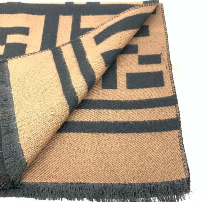 FENDI✨　ロゴ　マフラー ベージュ　カシミヤ　シルク　フェンディ