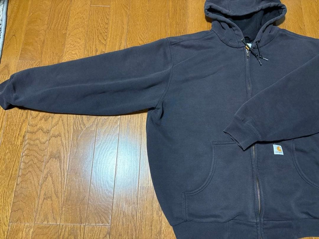 Carhartt ダークブラウン ジップパーカー XL