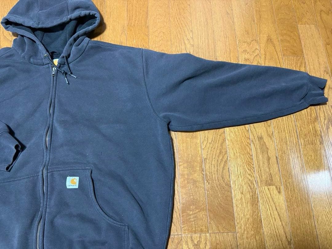 Carhartt ダークブラウン ジップパーカー XL