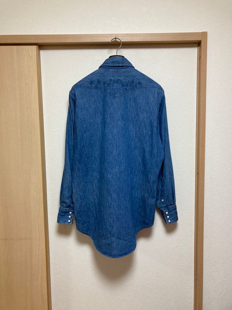 70s USA製 Wrangler デニムシャツ 16.5 アメリカ製 米国製