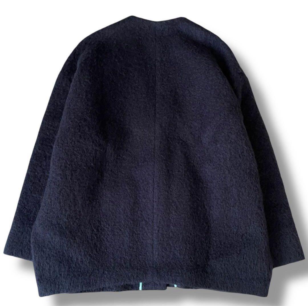 【大人気商品】yoriウール モヘア シャ ギージャケット カーディガン F 黒