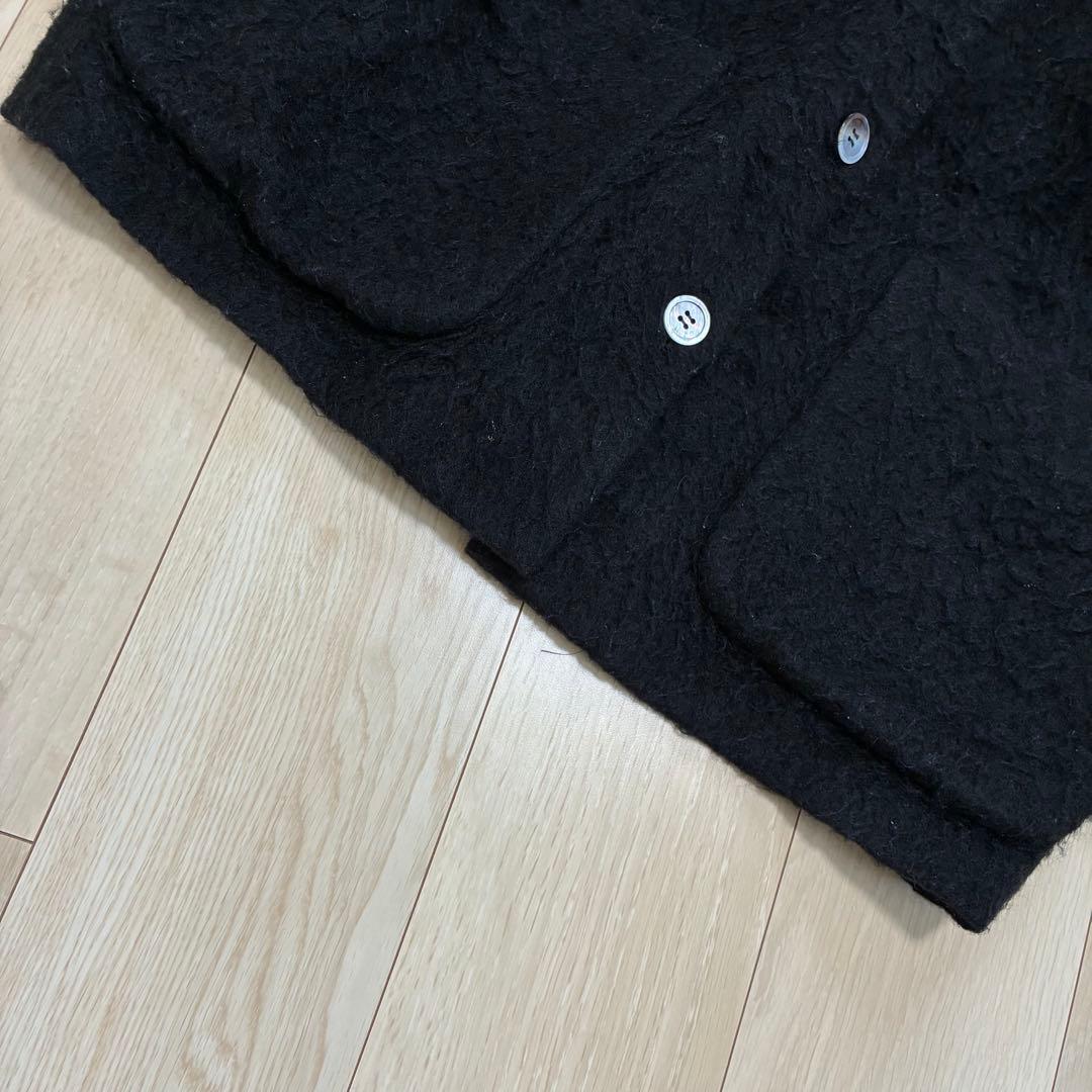 【大人気商品】yoriウール モヘア シャ ギージャケット カーディガン F 黒