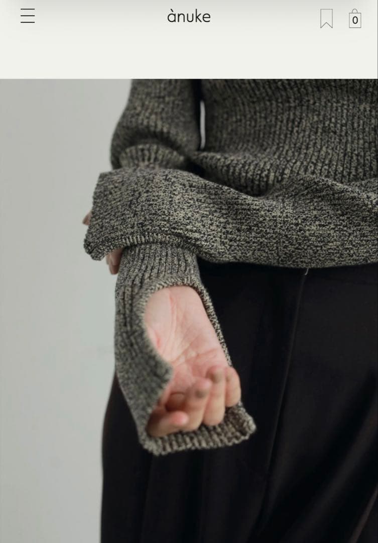 トップス anuke Slit Turtle Knit mix