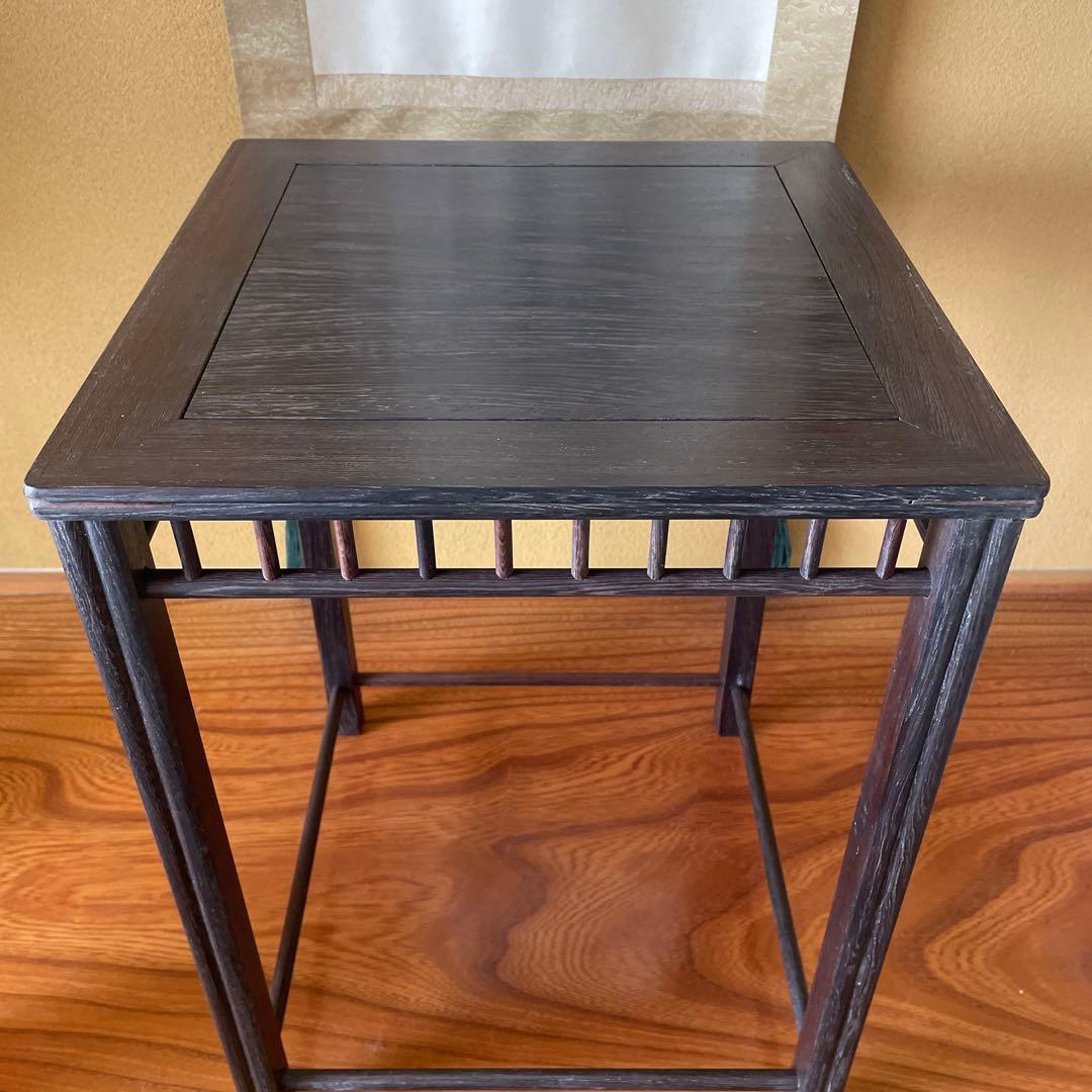 【唐木】懸崖1.2尺 盆栽台 黒檀 ビンテージ品 昭和レトロ 高卓(こうしょく)