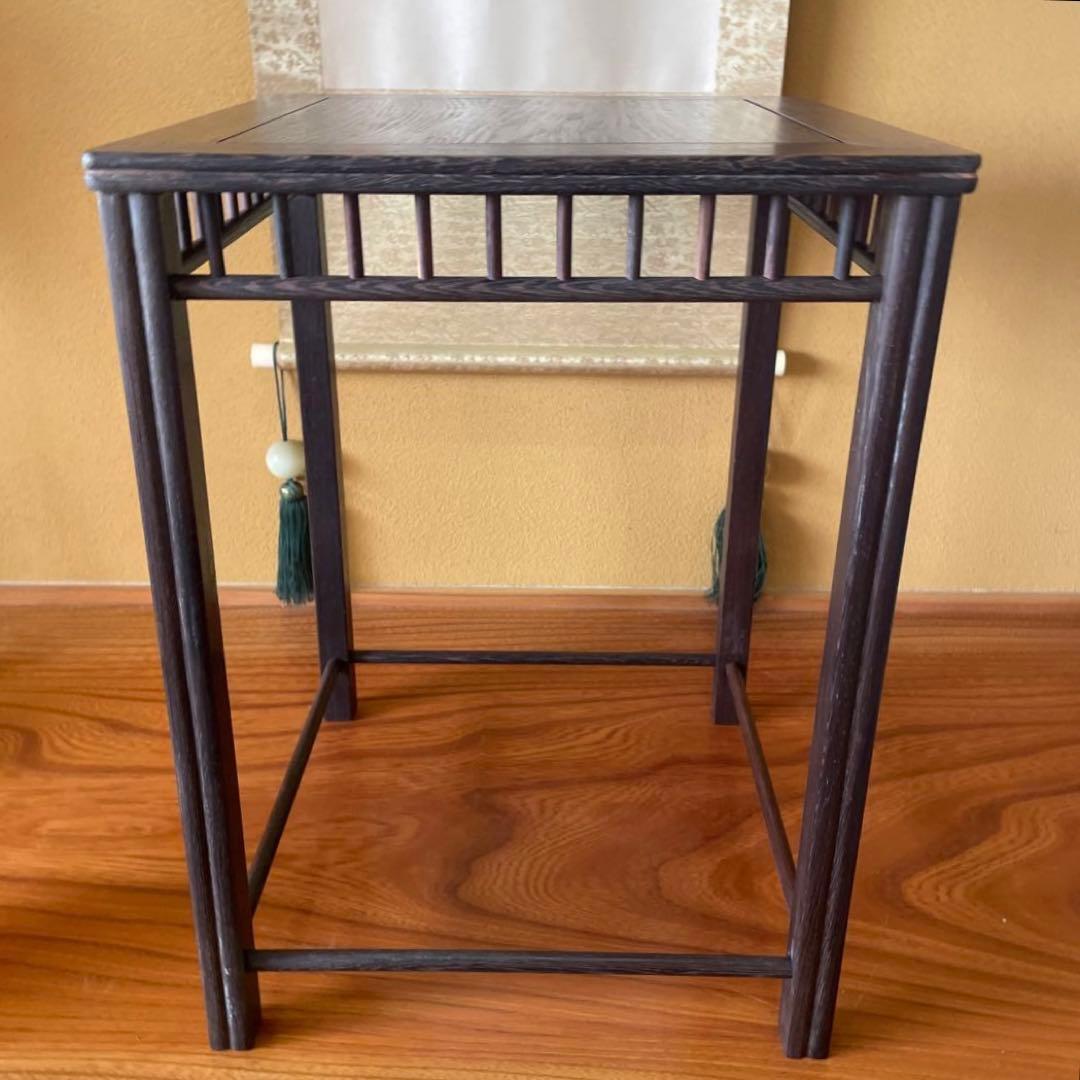 【唐木】懸崖1.2尺 盆栽台 黒檀 ビンテージ品 昭和レトロ 高卓(こうしょく)