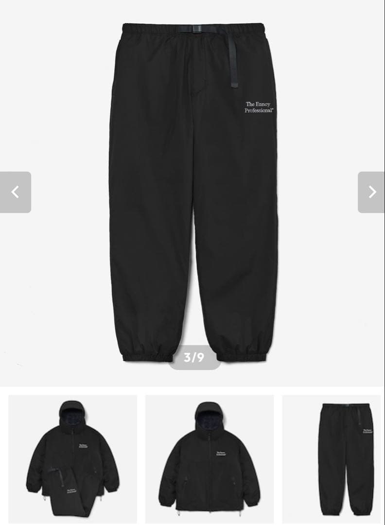 ジャケット・アウター ENNOY PADDED NYLON SET UP (BLACK)