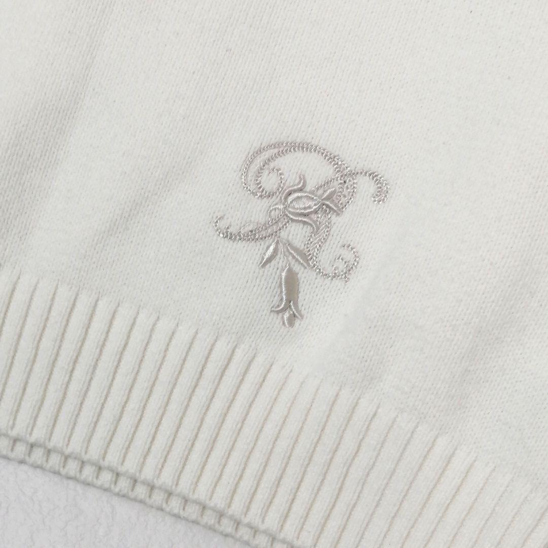 極美品✨ ルネ　R刺繍 コットンアクリルニット プルオーバー　23SS　ホワイト