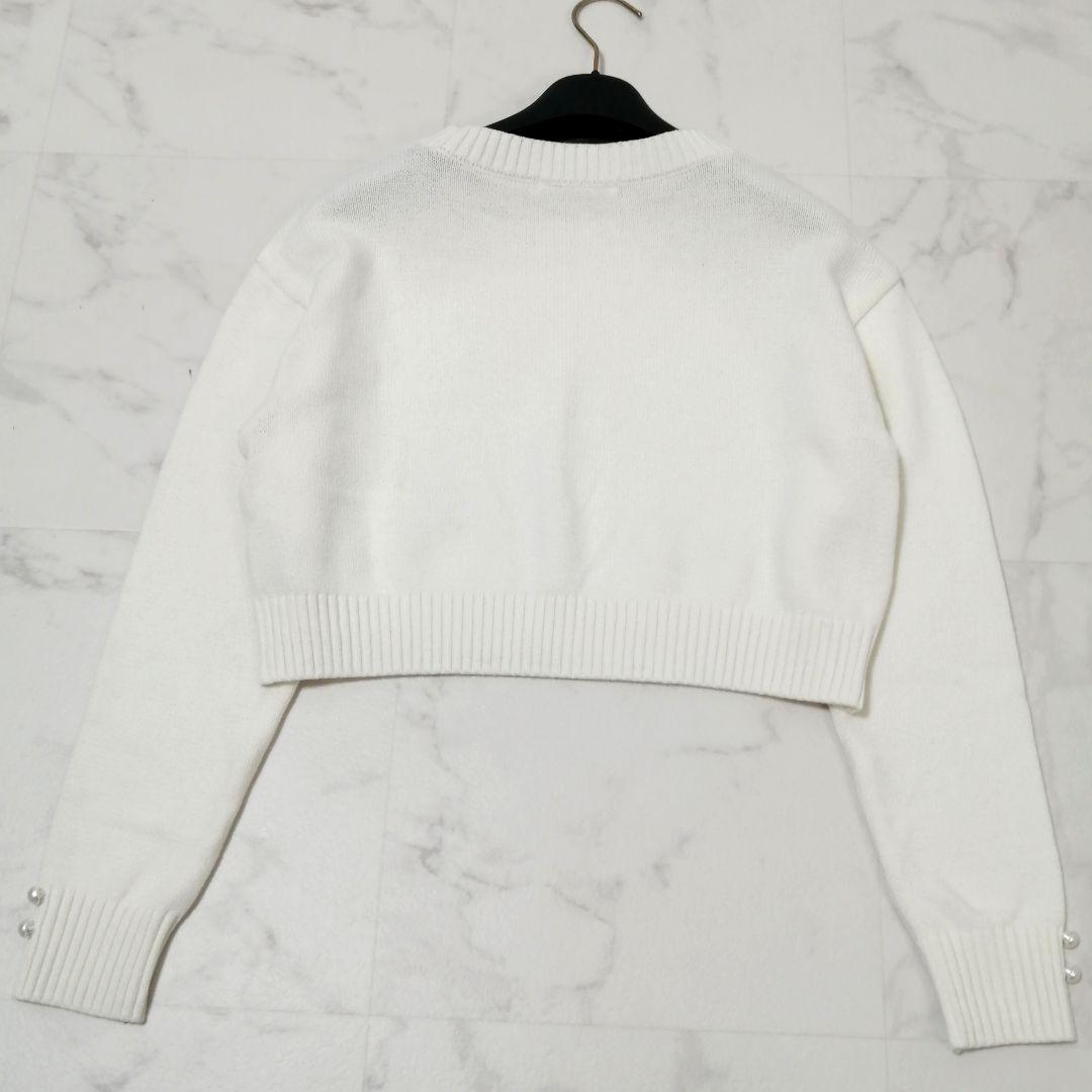 極美品✨ ルネ　R刺繍 コットンアクリルニット プルオーバー　23SS　ホワイト
