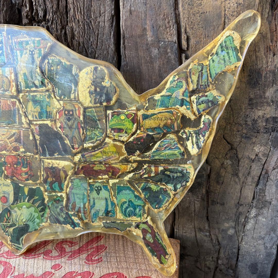 【1950s60s USA vintage】アメリカ 地図 州 アート オブジェ