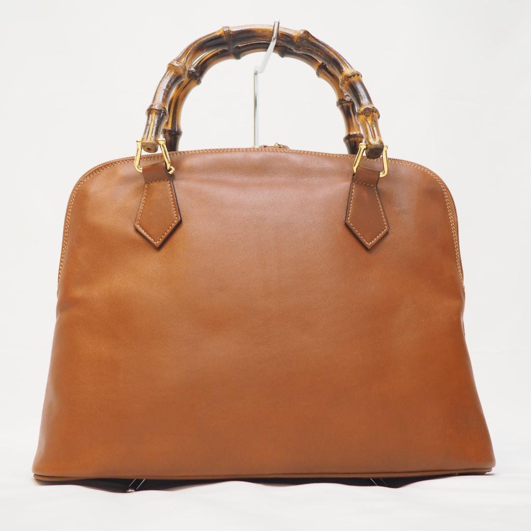 グッチ ヴィンテージ バンブー 2Way バッグ ブラウン