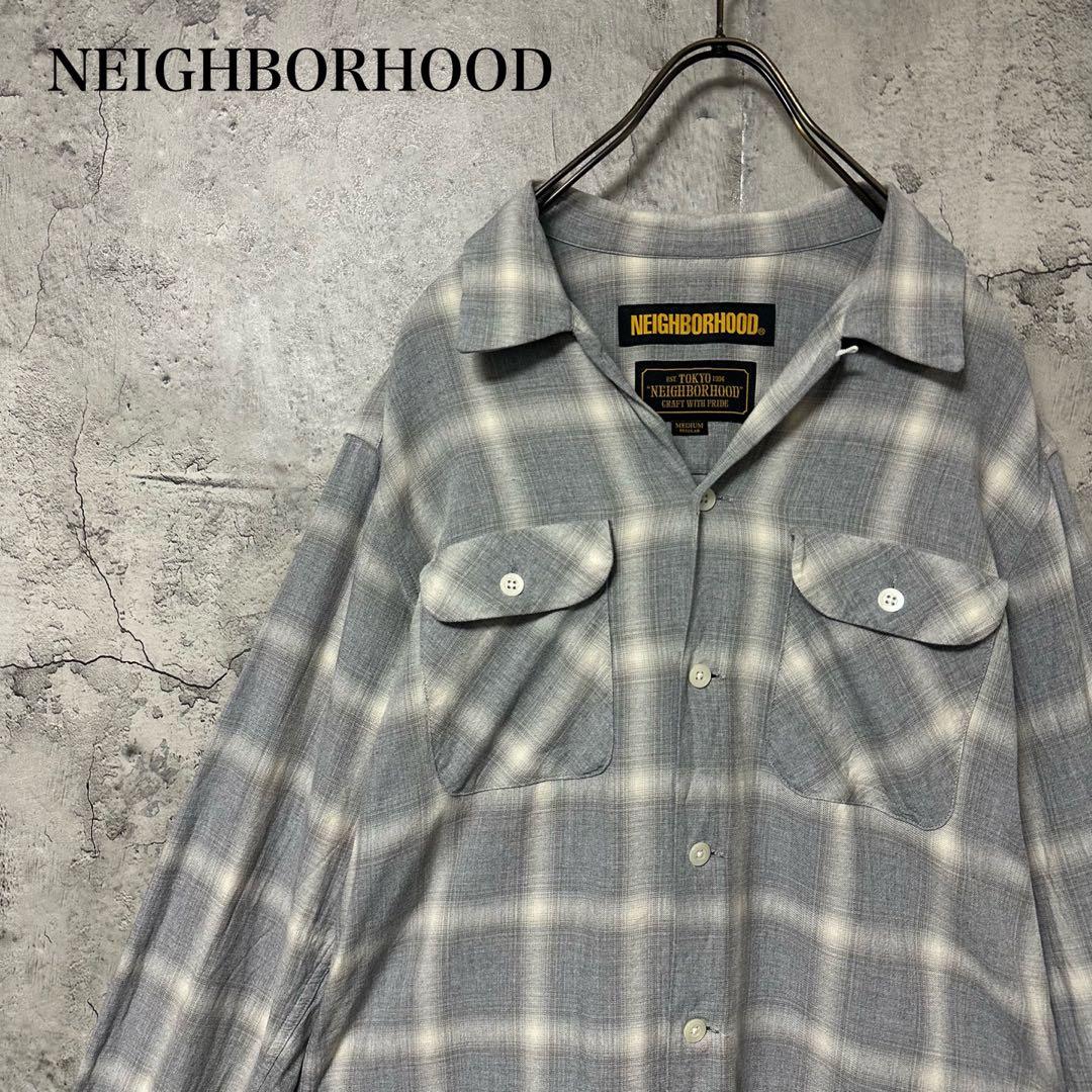 【超人気◎】ネイバーフッド　レーヨンシャツ　オンブレチェック　18ss　美品◎