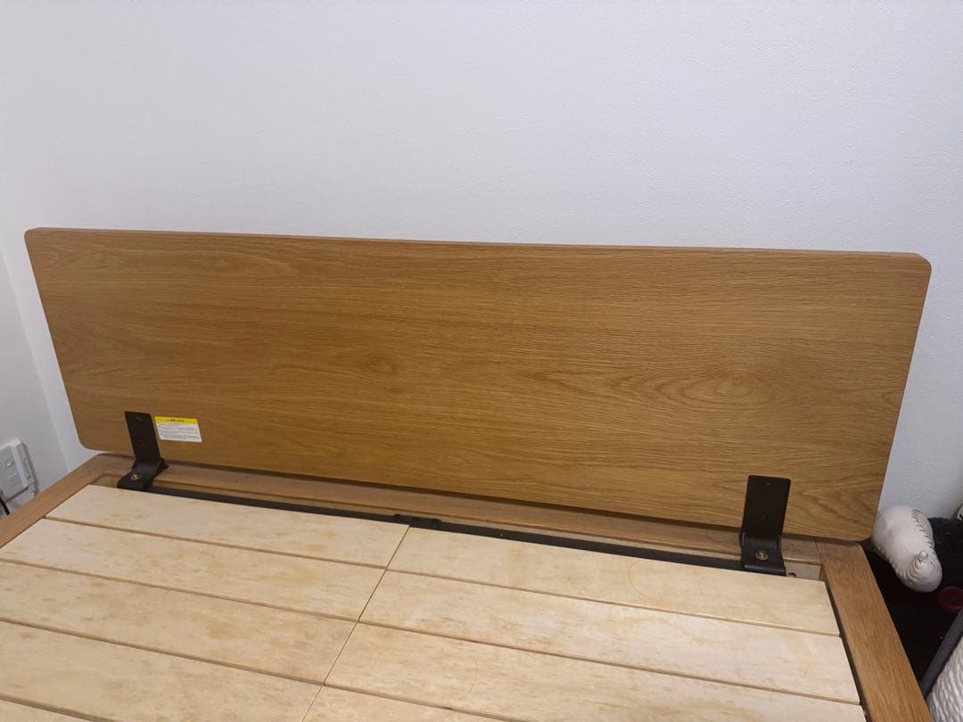 無印 ダブルベッドフレーム ヘッドボード　足付き