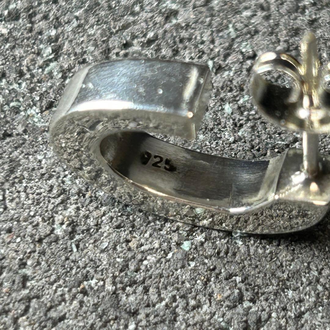 メキシコ タスコ製 TAXCO シルバー925 オーバルフープピアス/軽研磨仕上