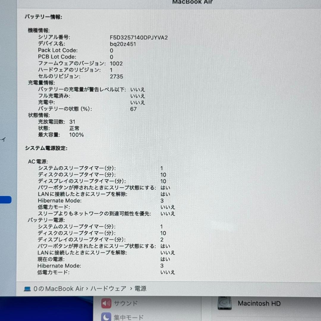 P66 超美品 100%-31 MacBook Air M1 13inch