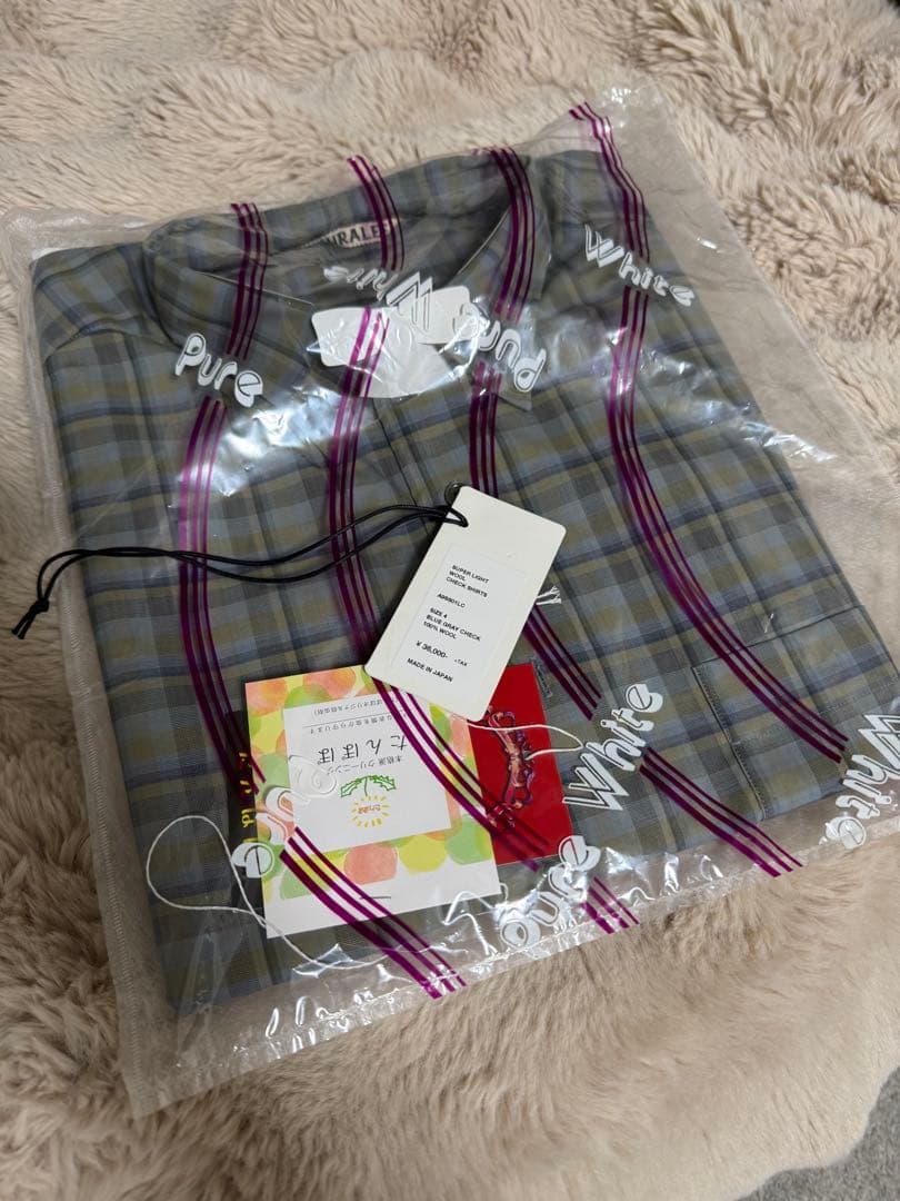 トップス AURALEE SUPER LIGHT WOOL CHECK SHIRTS