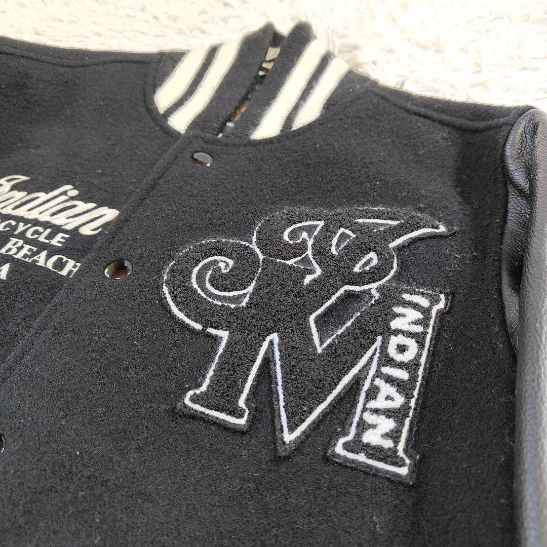 美品　インディアンモトサイクル　スタジャン M 刺繍　本皮