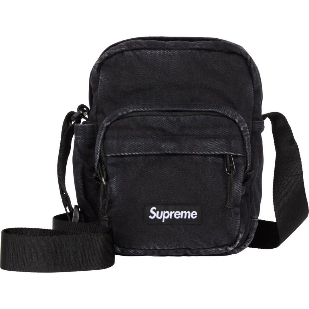 黒 Supreme Denim Shoulder Bag Black