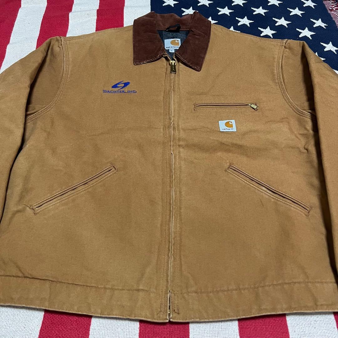 USA製 carhartt カーハート ダックデトロイトジャケット 企業系刺繍