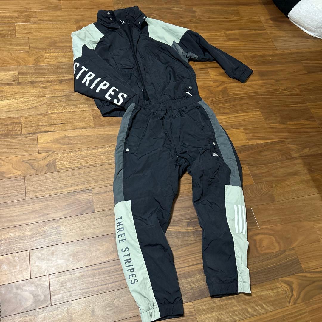 人気　レア　常田着用　アディダス　セットアップ　上下　L ナイロン　ブラック