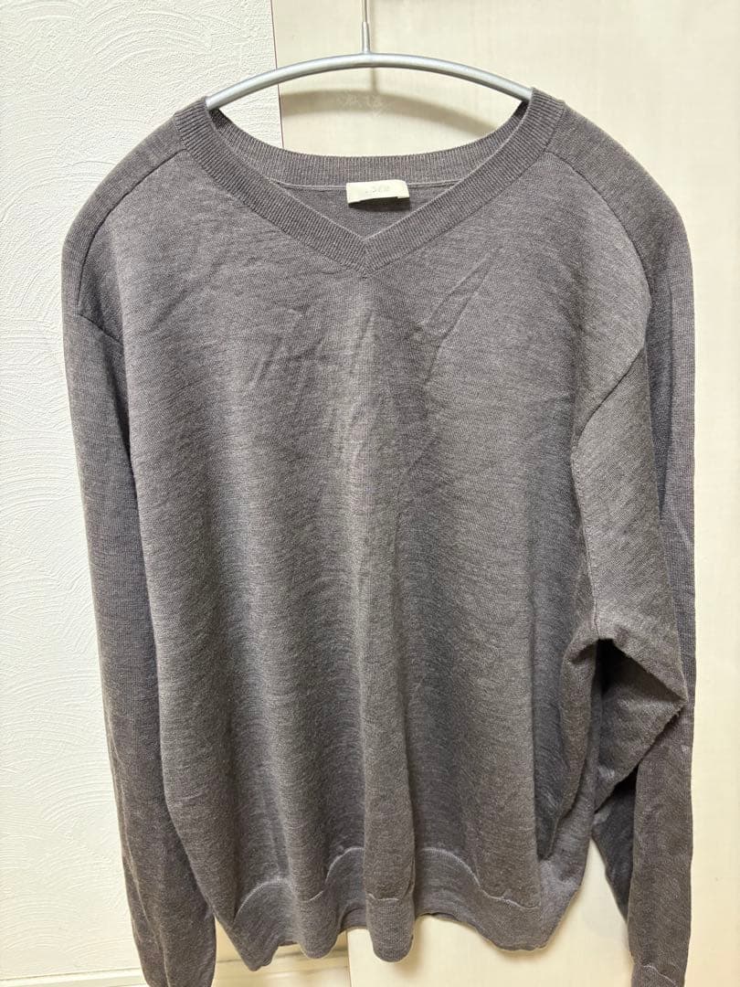 LIDNM W/Si/Ca 18G V Neck Knit Mサイズ