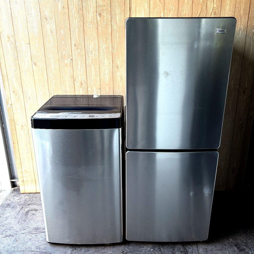 配送設置無料！純正Haierシルバーステンレス2点セット！完動超美品！新生活に！