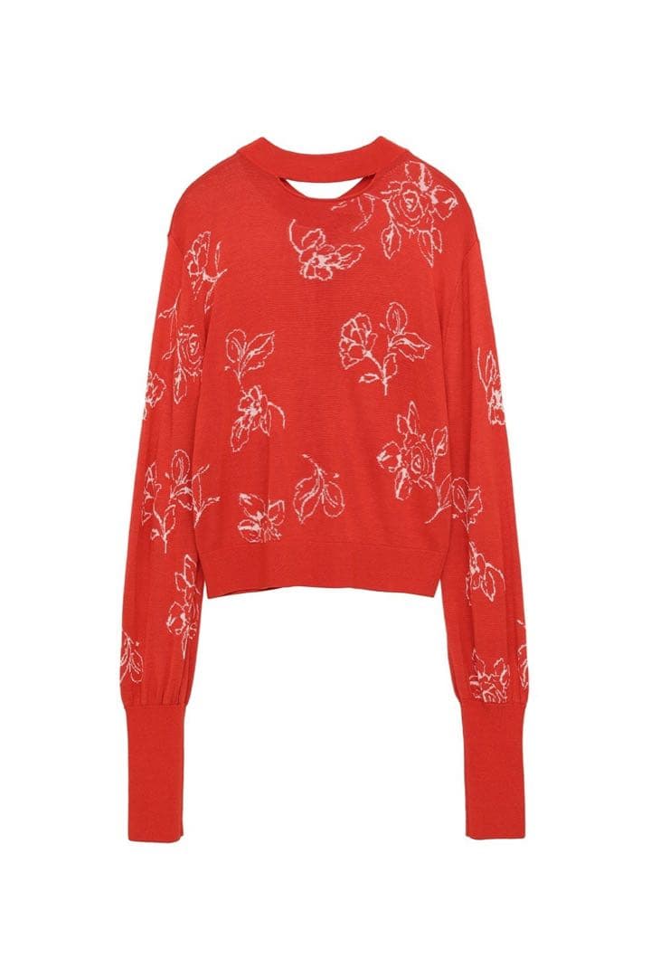 新品 田中みな実×CLANE FLOWER CARDIGAN RED サイズ1