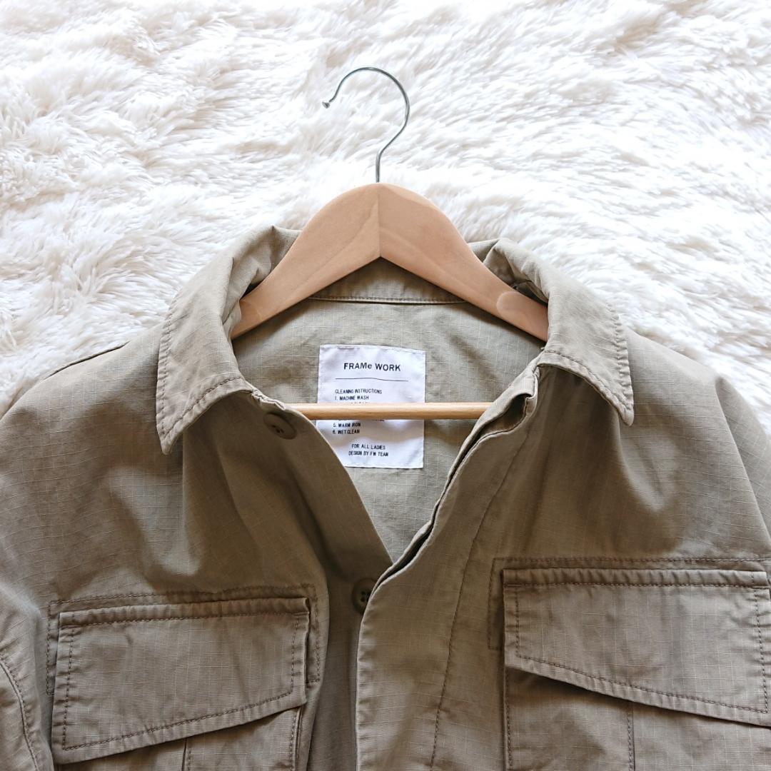 25SS FRAMeWORK ミリタリーショートブルゾン Fサイズ 日本製