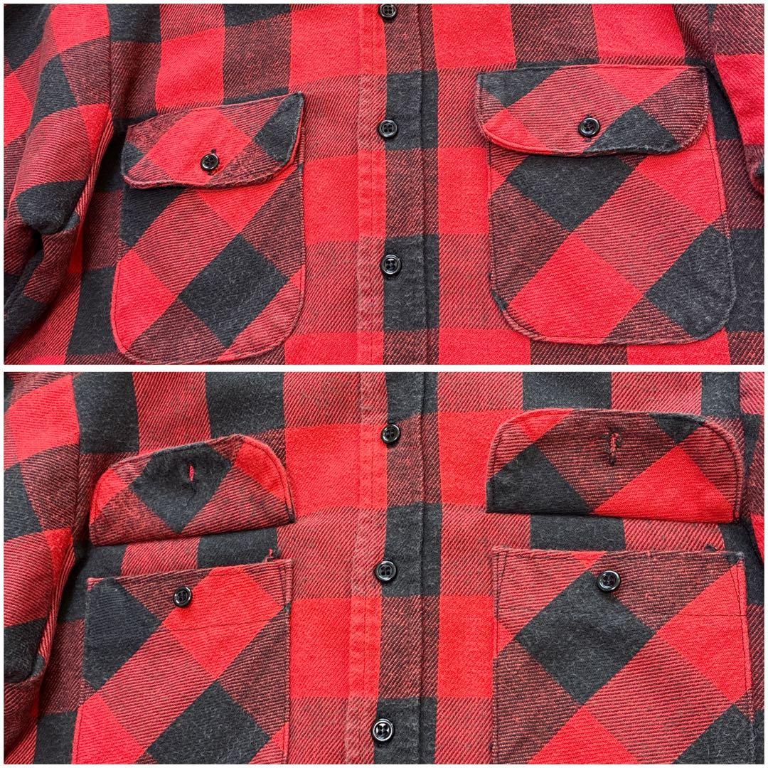 70-80s USA製FIVE BROTHERキルティングネルシャツM 三角タグ