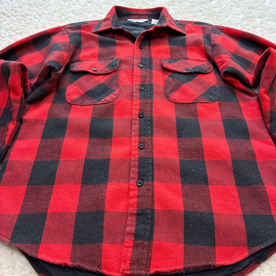 70-80s USA製FIVE BROTHERキルティングネルシャツM 三角タグ