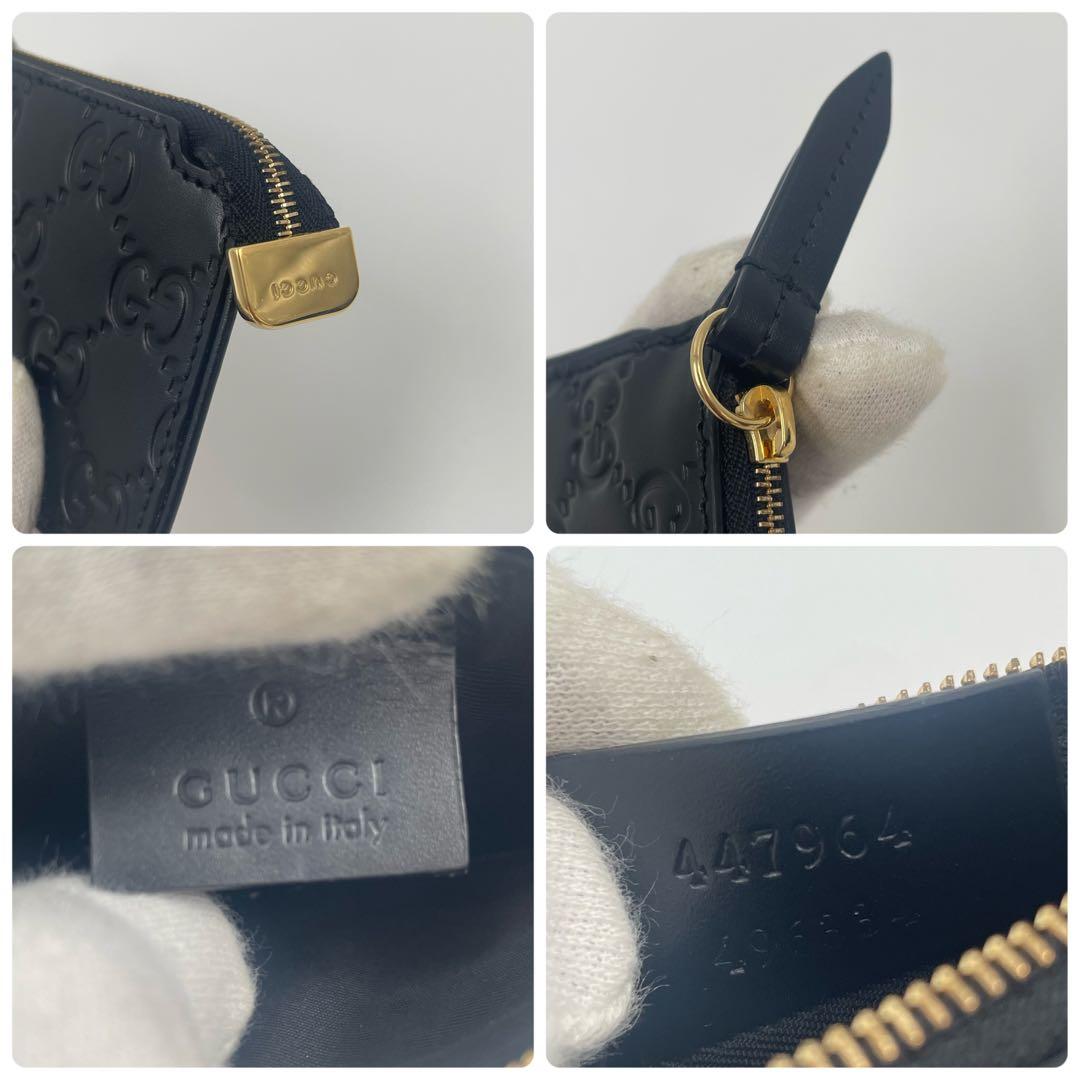 【✨未使用級】 GUCCI ケース シマ GG キーリング レザー 黒
