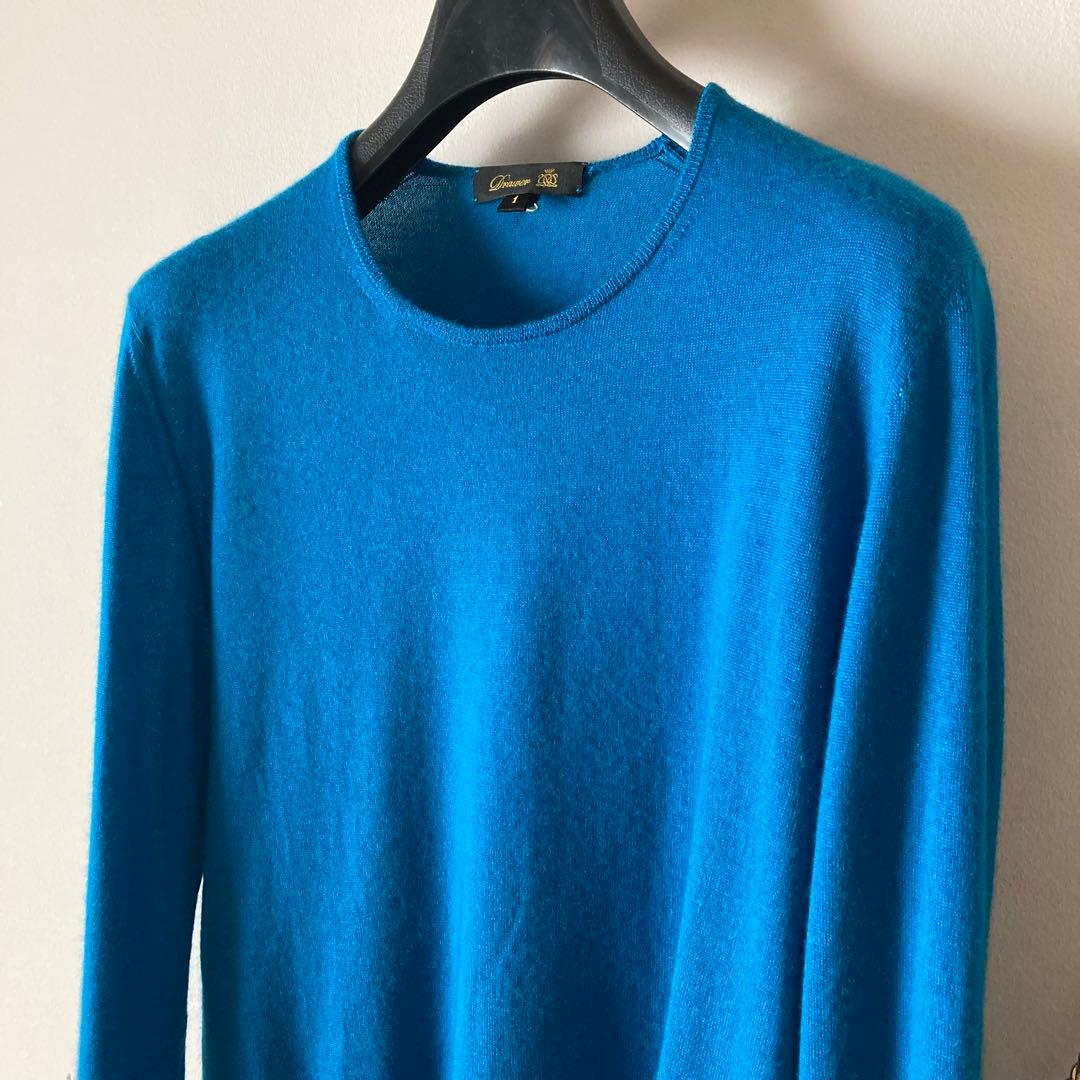 極美品/ドゥロワー ＊18Gカシミヤシルク 詰まったクルーネックネックニット＊