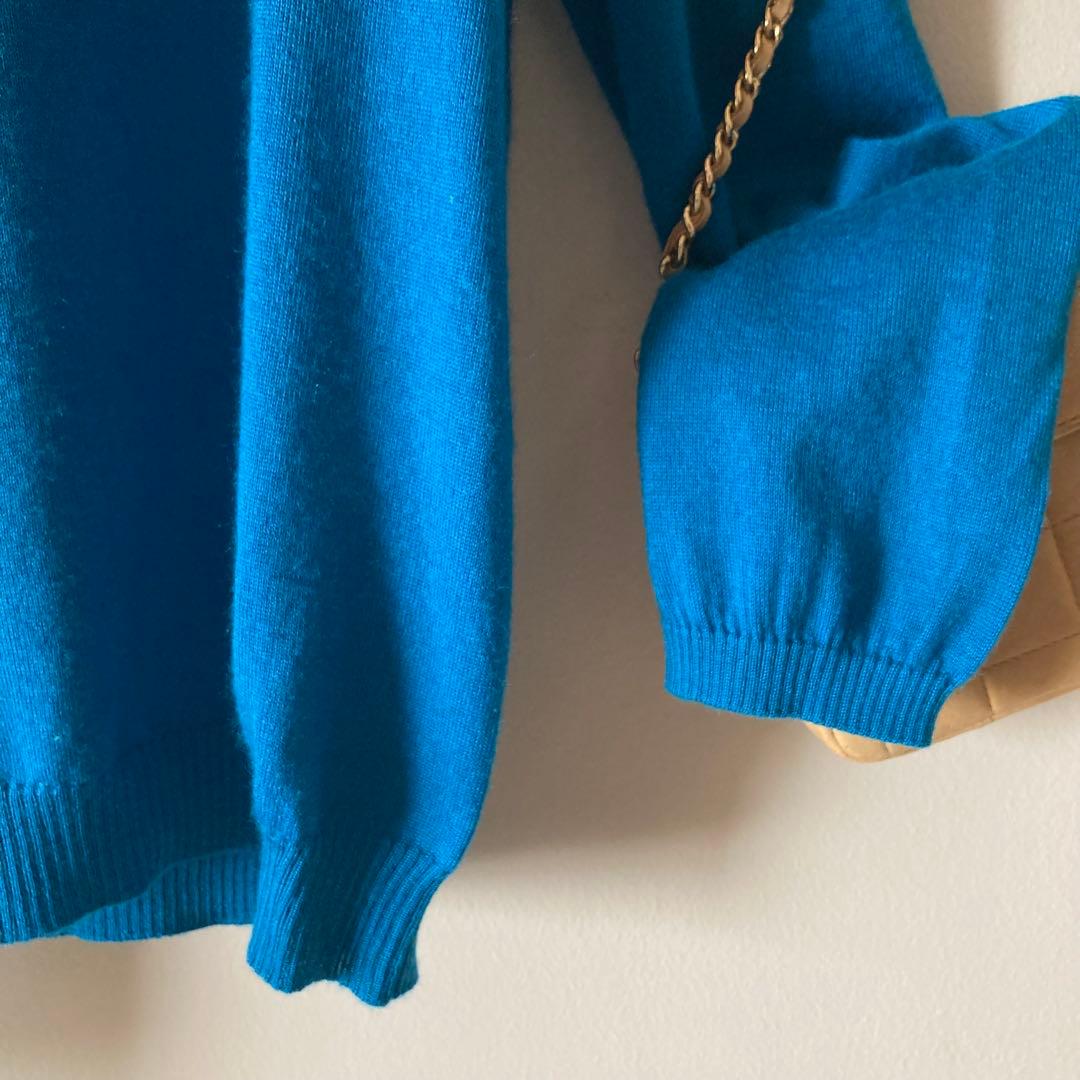 極美品/ドゥロワー ＊18Gカシミヤシルク 詰まったクルーネックネックニット＊