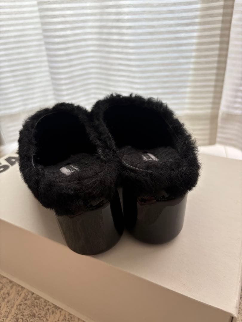 【35XXXV】JIL SANDER ボアミュール　size38ブラック