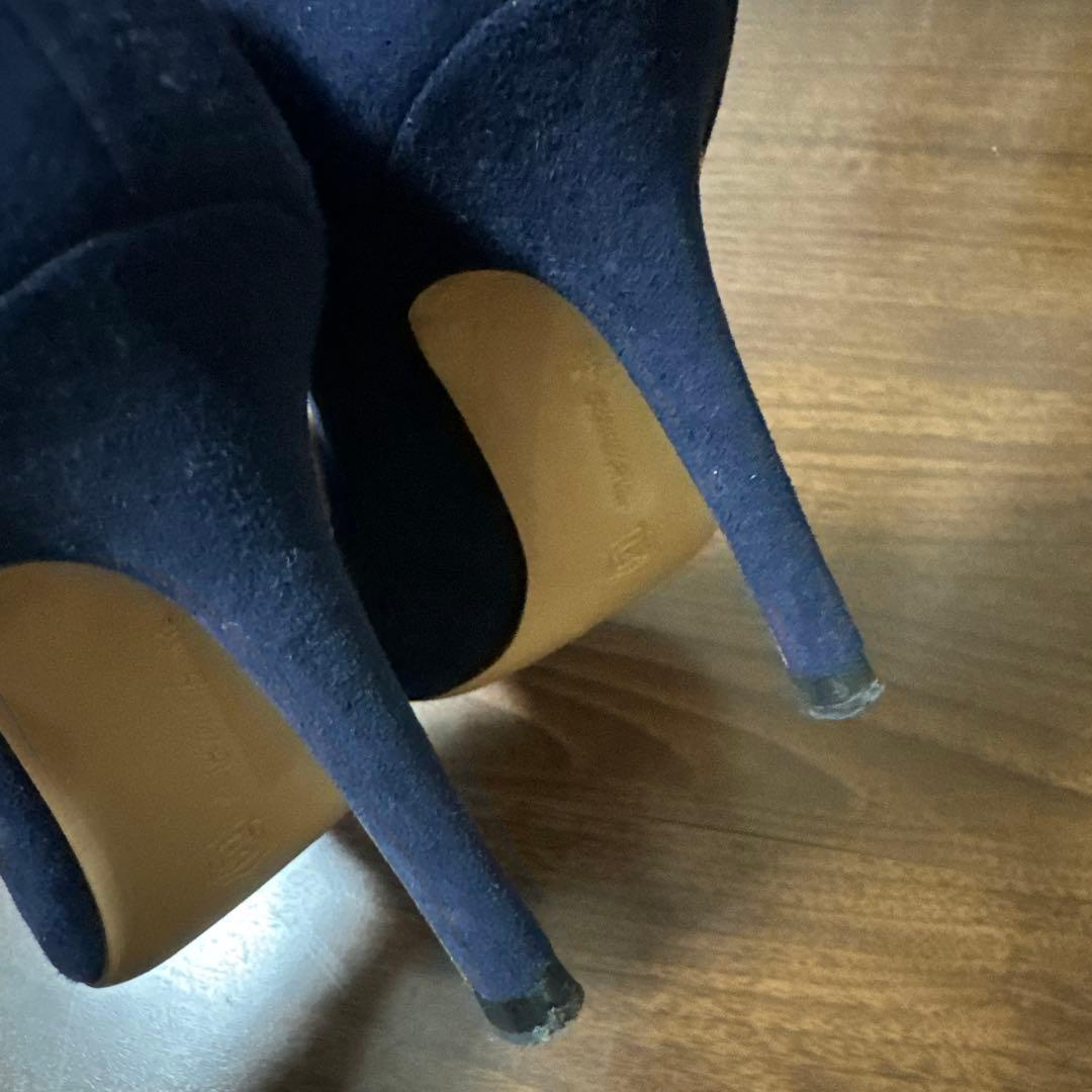 Gianvito Rossi ネイビー スエードパンプス 紺 セレモニー