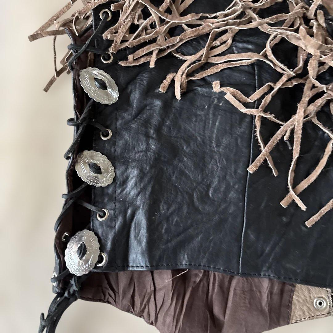 HUDSON LEATHER フリンジ レザージャケットＸＸＬ￼スナップボタン￼