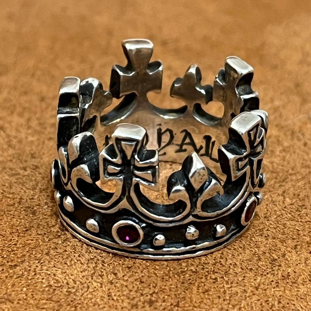 ロイヤルオーダー ラージクラウン リング ルビー/シルバー925 12号