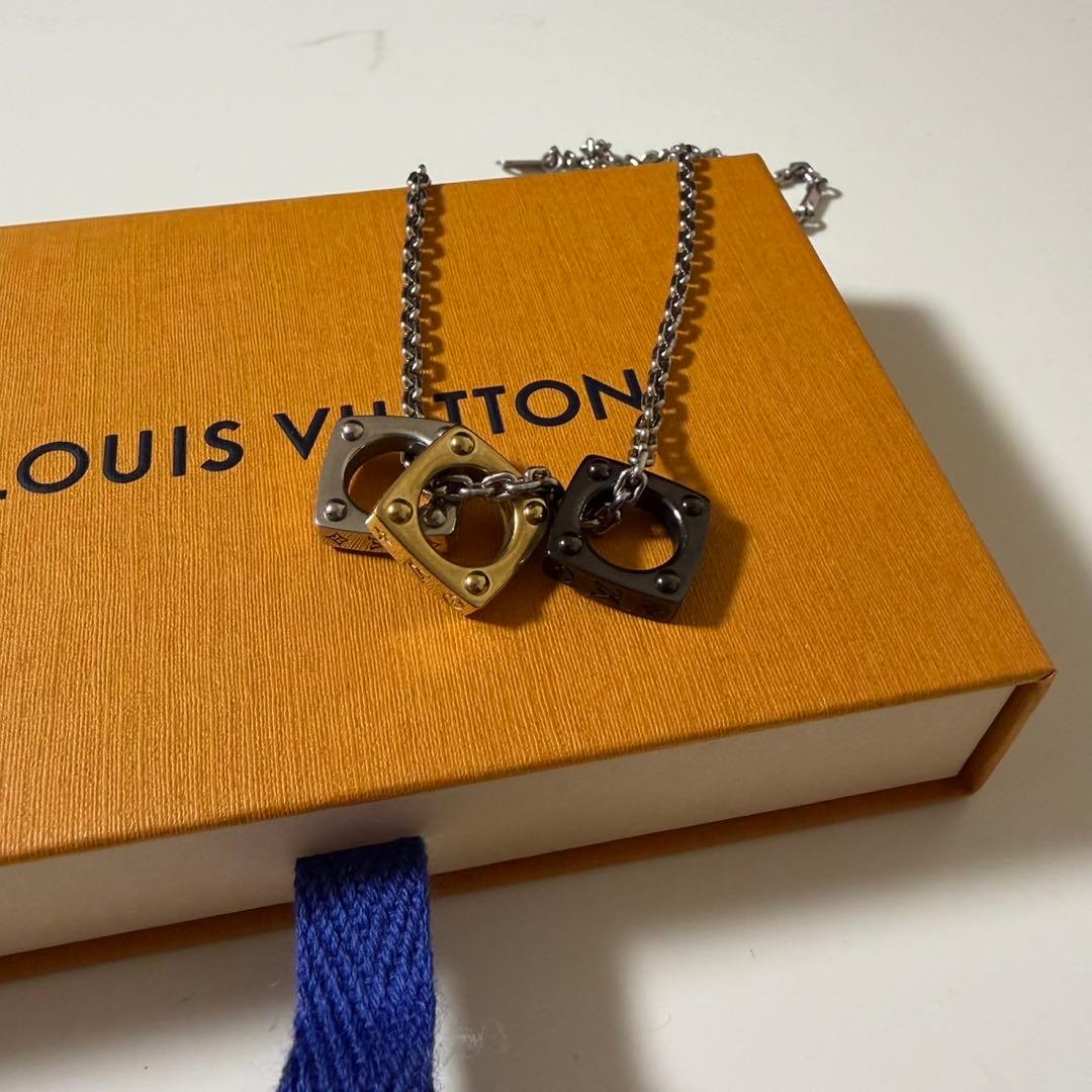 【ふうら】ルイヴィトン ネックレス ペンダント モノグラム ボールド 3連