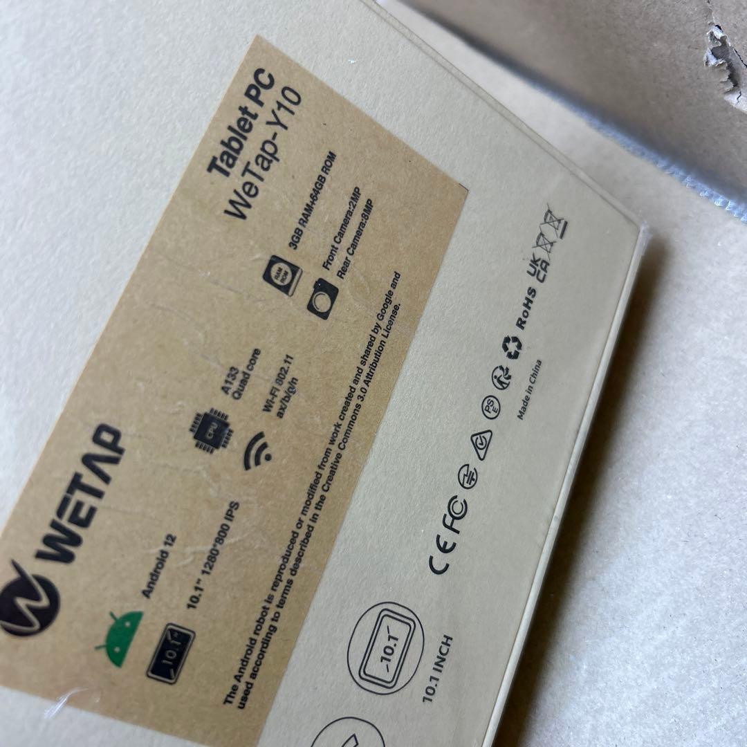 Wetap Android 12 タブレット 10.1インチ　64GB