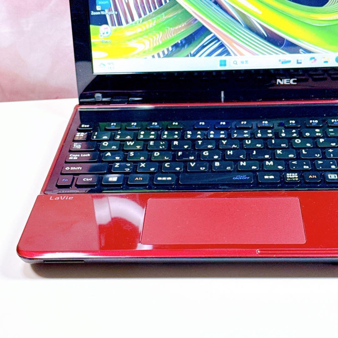 新品爆速SSD✨windows11ノートパソコン✨赤 オフィス カメラ お洒落