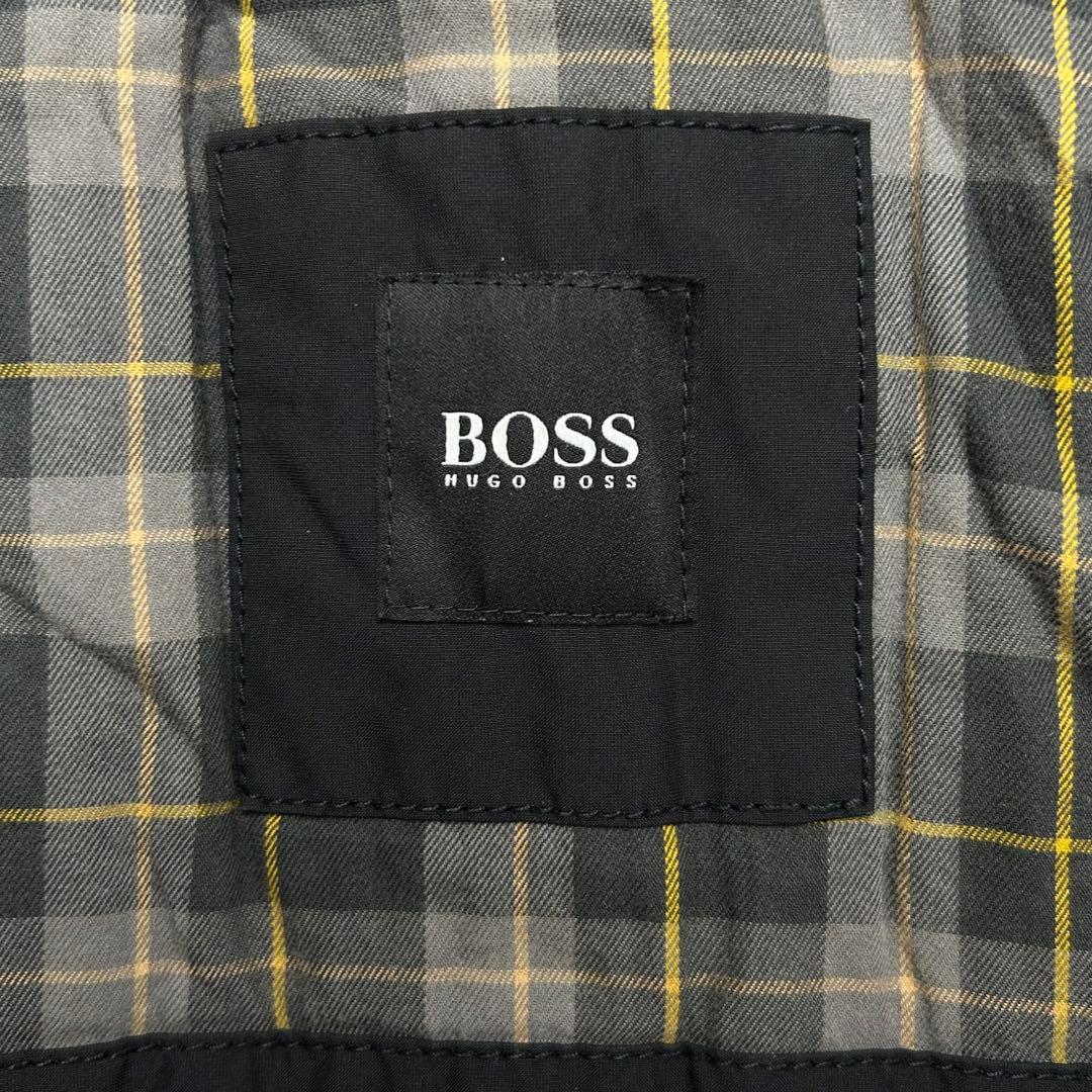 美品 ヒューゴボス ナイロンブルゾン フード キルティング BOSS 黒 短丈