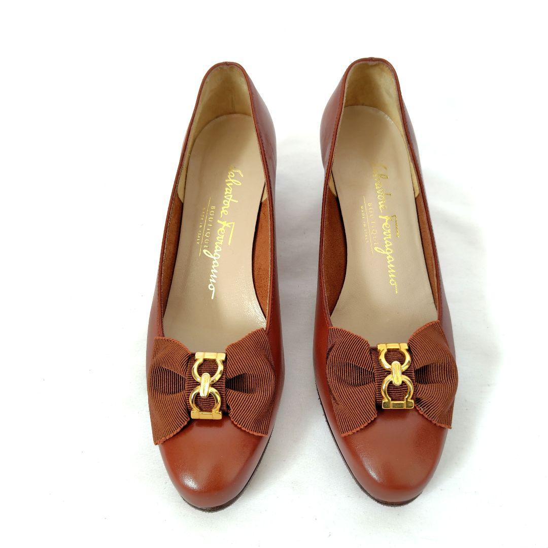 ✨️腕利き職人のリペア済✨️良品【フェラガモ】ガンチーニ リボン パンプス