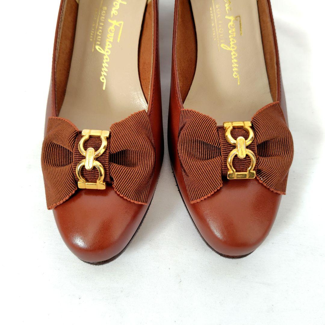 ✨️腕利き職人のリペア済✨️良品【フェラガモ】ガンチーニ リボン パンプス