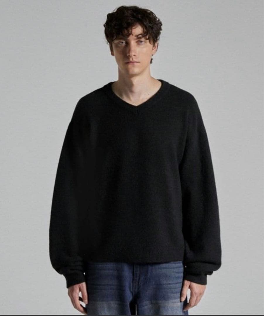 【Parts Lab.】ベーシックニットプルオーバー ブラック L