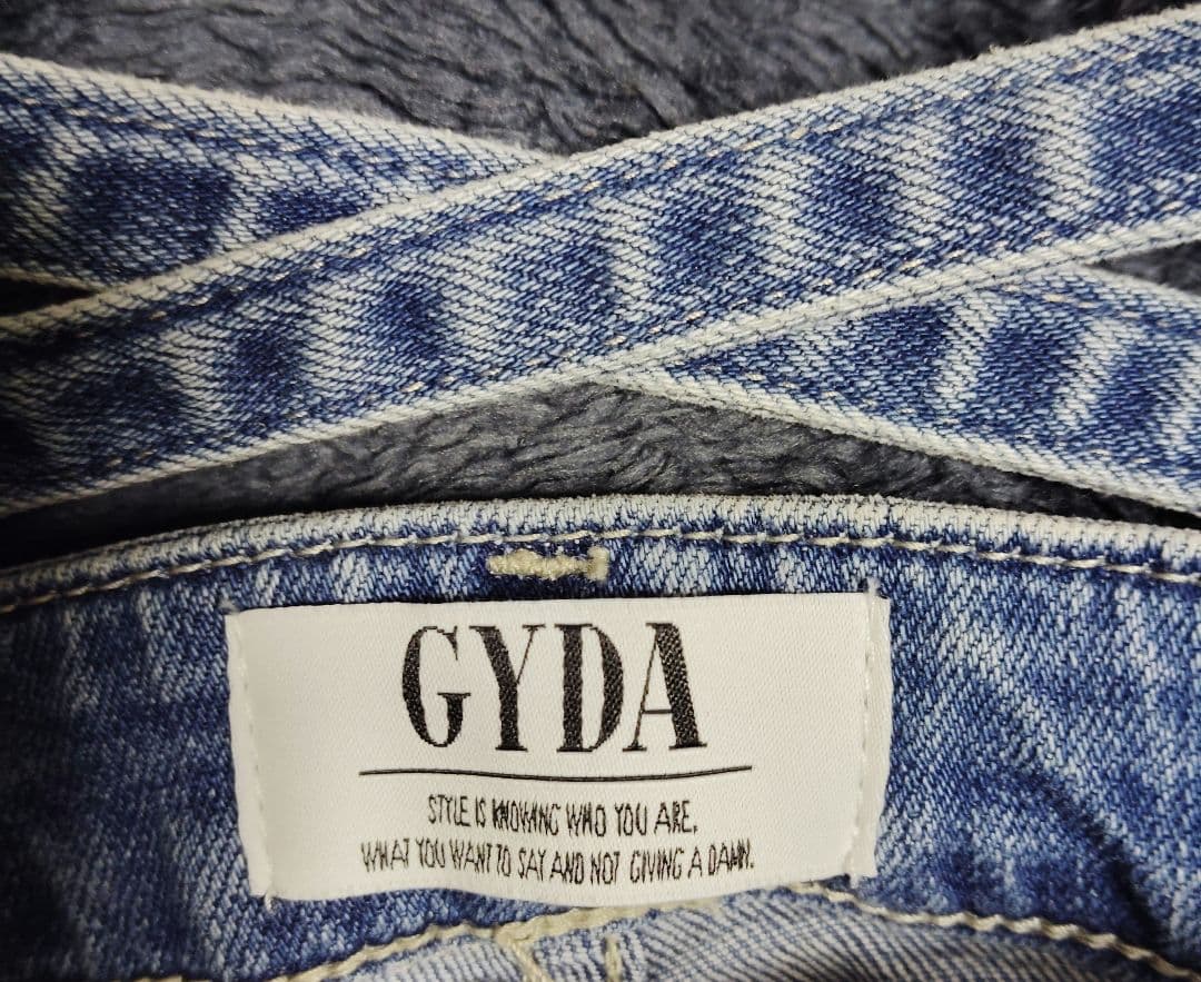 【GYDA】ハイウエストウエストクロススキニーデニムパンツ